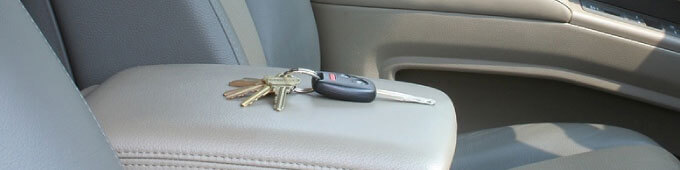 Keys are locked in a car.
